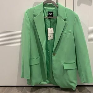 Green Oversized Zara Blazer *NEVER WORN WITH TAGS*